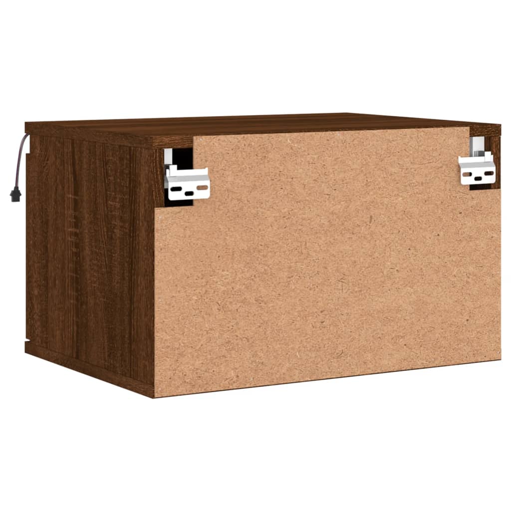 Nachtkastjes met LED's 2 st wandgemonteerd bruin eikenkleur is nu te koop bij PeponiXL, paradijselijk wonen!