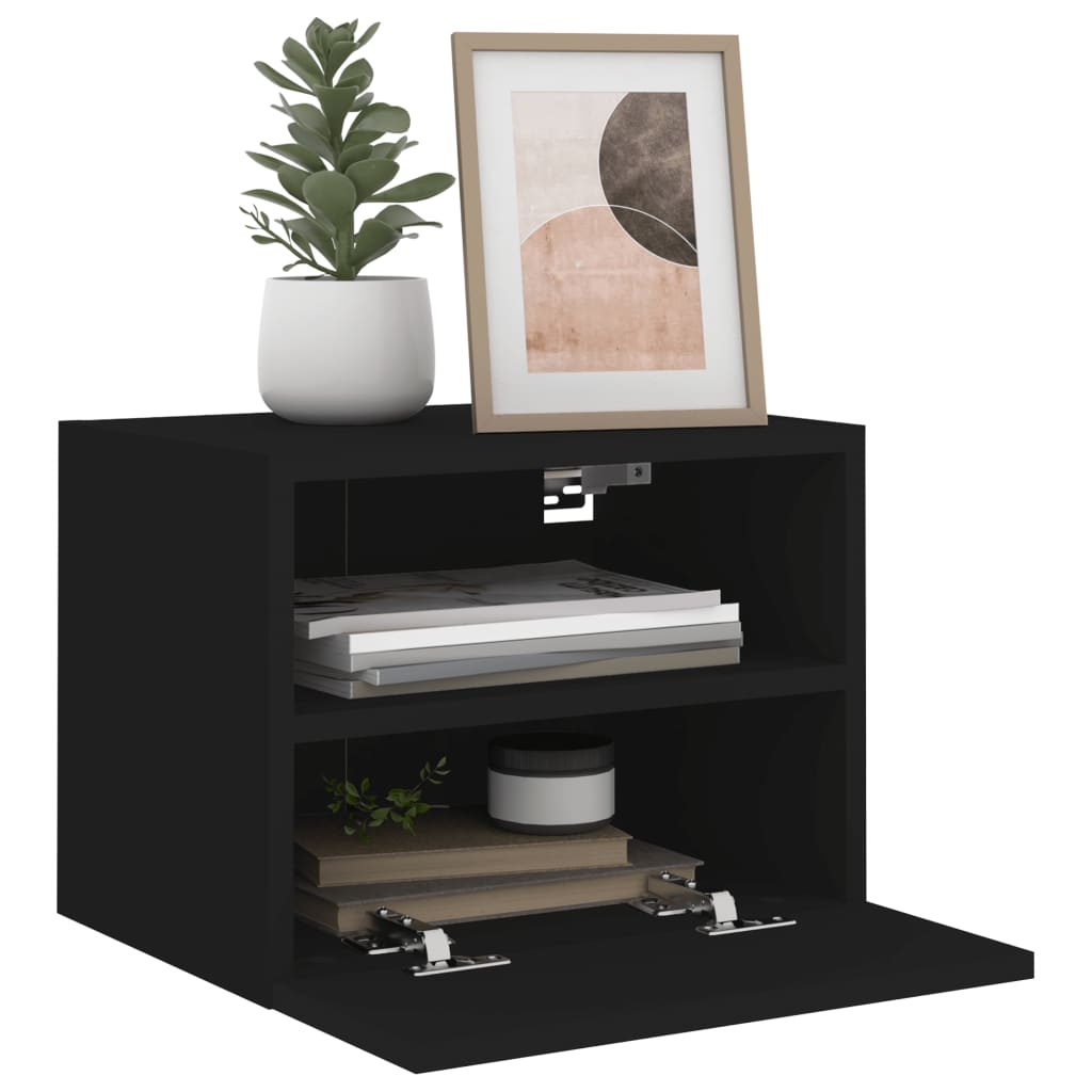 Tv-wandmeubels 2 st 40x30x30 cm bewerkt hout zwart is nu te koop bij PeponiXL, paradijselijk wonen!
