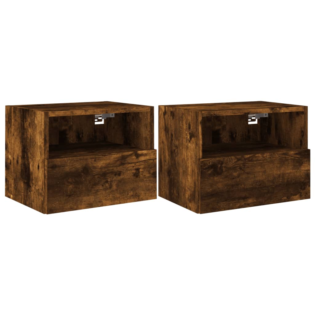 Tv-wandmeubels 2 st 40x30x30 cm bewerkt hout gerookt eikenkleur is nu te koop bij PeponiXL, paradijselijk wonen!