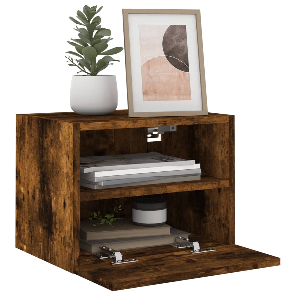 Tv-wandmeubels 2 st 40x30x30 cm bewerkt hout gerookt eikenkleur is nu te koop bij PeponiXL, paradijselijk wonen!