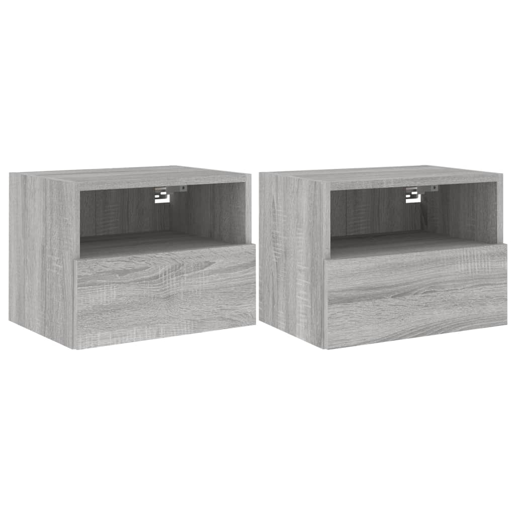 Tv-wandmeubels 2 st 40x30x30 cm bewerkt hout grijs sonoma is nu te koop bij PeponiXL, paradijselijk wonen!