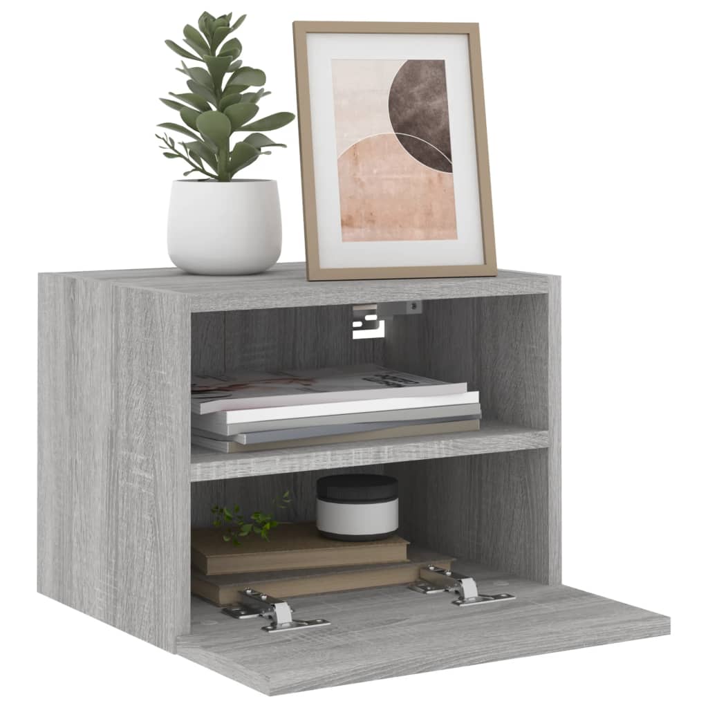Tv-wandmeubels 2 st 40x30x30 cm bewerkt hout grijs sonoma is nu te koop bij PeponiXL, paradijselijk wonen!