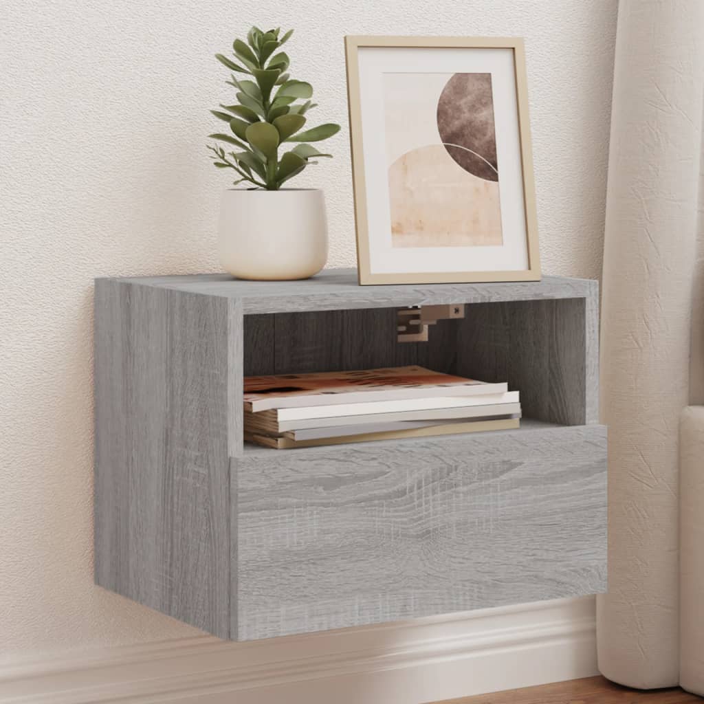 Tv-wandmeubels 2 st 40x30x30 cm bewerkt hout grijs sonoma is nu te koop bij PeponiXL, paradijselijk wonen!