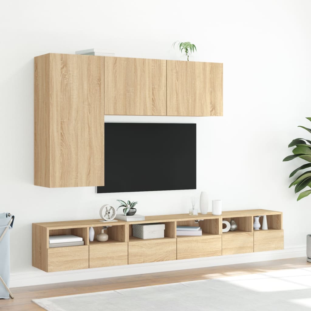 Tv-wandmeubel 60x30x30 cm bewerkt hout sonoma eikenkleurig is nu te koop bij PeponiXL, paradijselijk wonen!