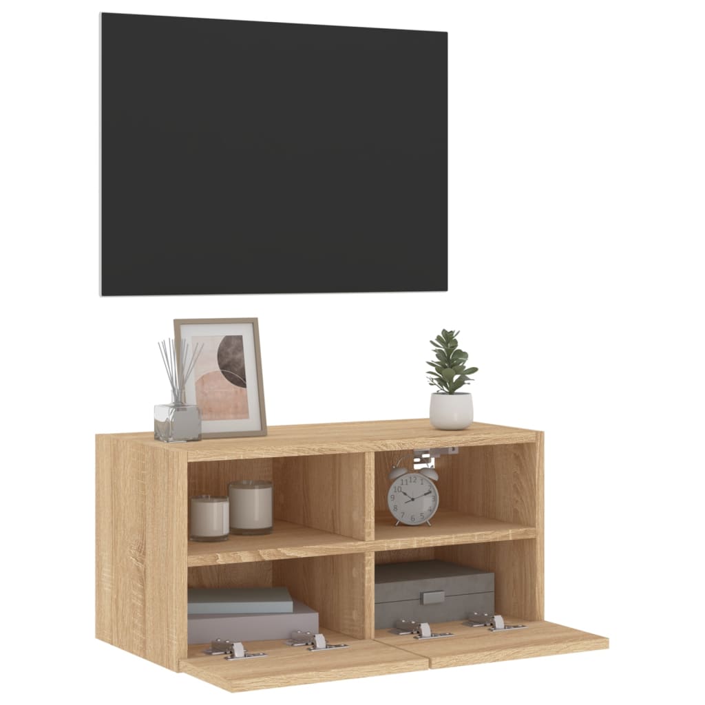 Tv-wandmeubel 60x30x30 cm bewerkt hout sonoma eikenkleurig is nu te koop bij PeponiXL, paradijselijk wonen!