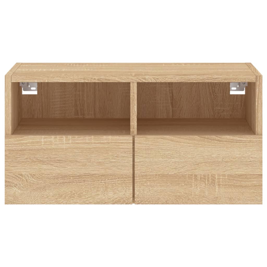 Tv-wandmeubel 60x30x30 cm bewerkt hout sonoma eikenkleurig is nu te koop bij PeponiXL, paradijselijk wonen!