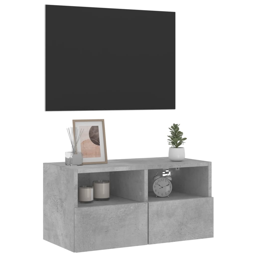 Tv-wandmeubel 60x30x30 cm bewerkt hout betongrijs is nu te koop bij PeponiXL, paradijselijk wonen!