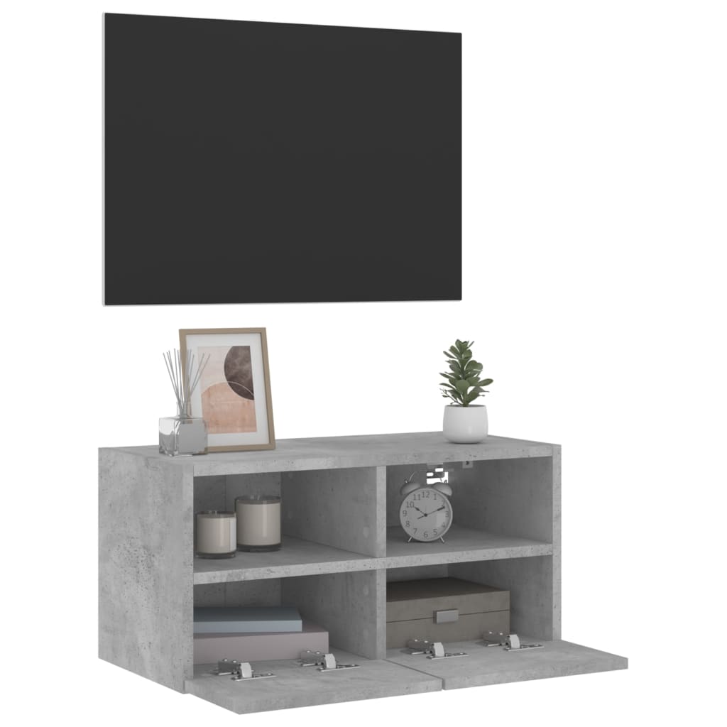 Tv-wandmeubel 60x30x30 cm bewerkt hout betongrijs is nu te koop bij PeponiXL, paradijselijk wonen!
