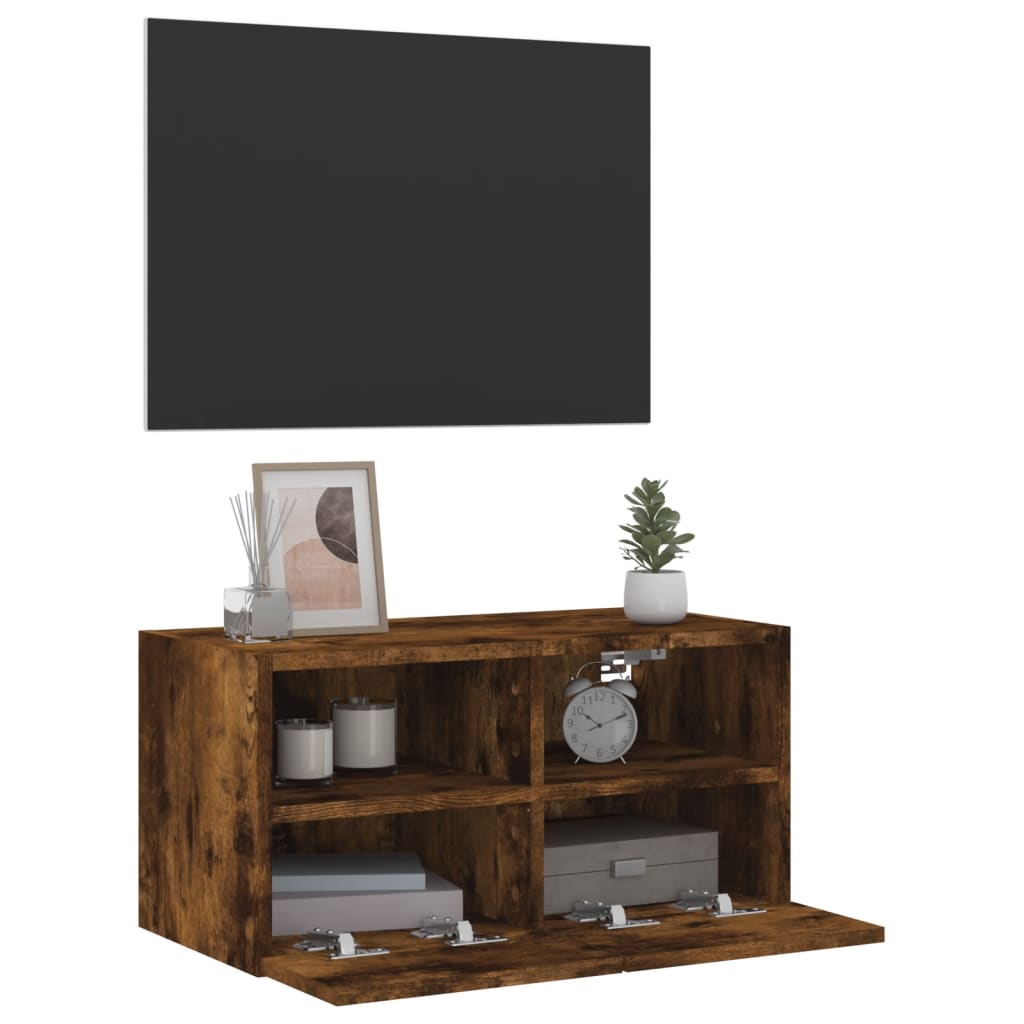 Tv-wandmeubel 60x30x30 cm bewerkt hout gerookt eikenkleurig is nu te koop bij PeponiXL, paradijselijk wonen!