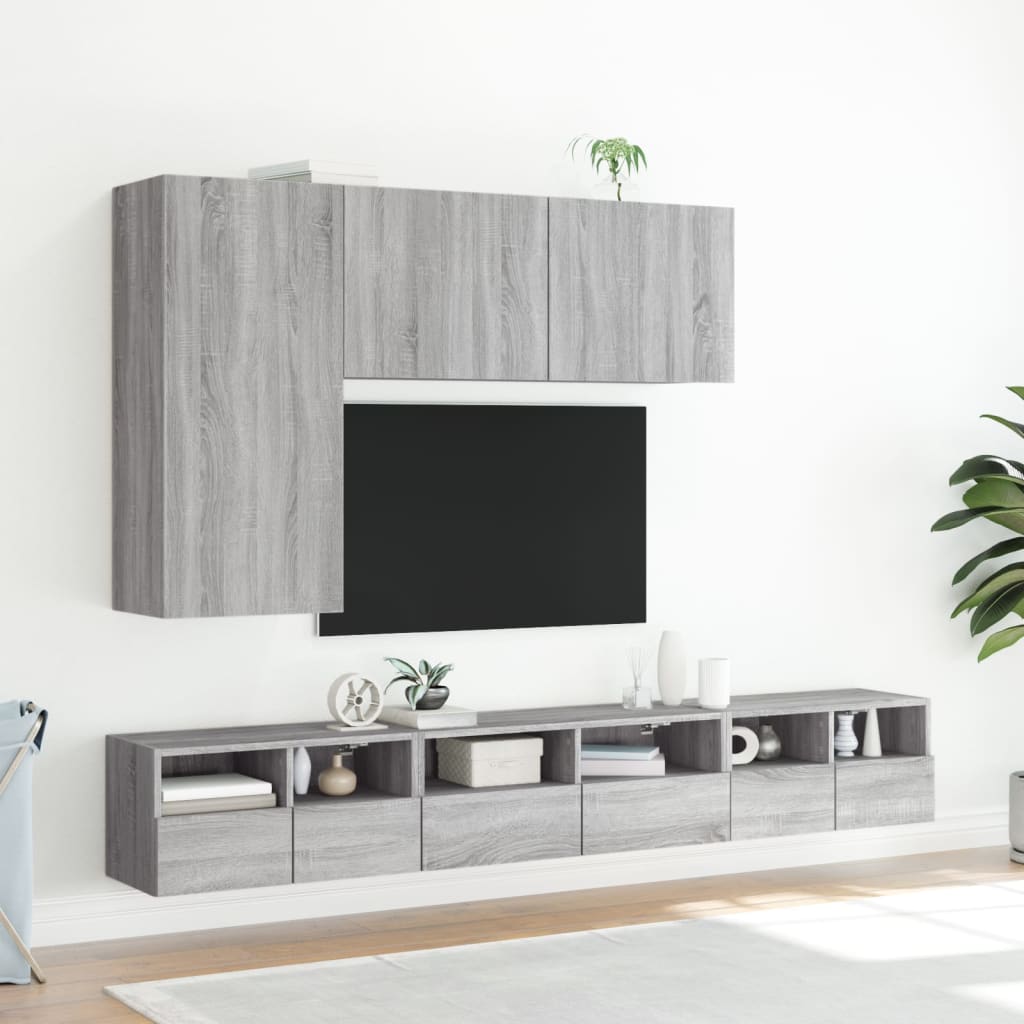 Tv-wandmeubel 60x30x30 cm bewerkt hout grijs sonoma eikenkleur is nu te koop bij PeponiXL, paradijselijk wonen!