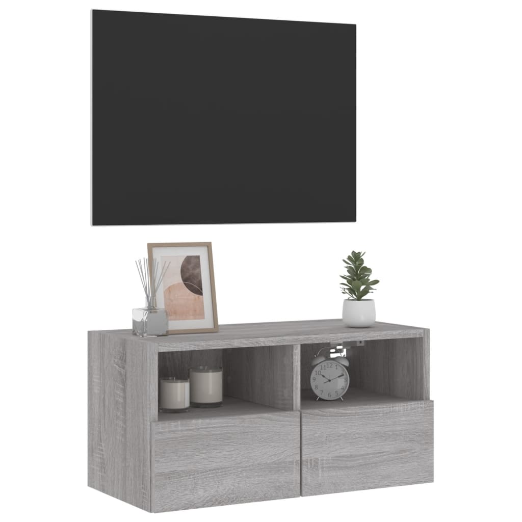 Tv-wandmeubel 60x30x30 cm bewerkt hout grijs sonoma eikenkleur is nu te koop bij PeponiXL, paradijselijk wonen!