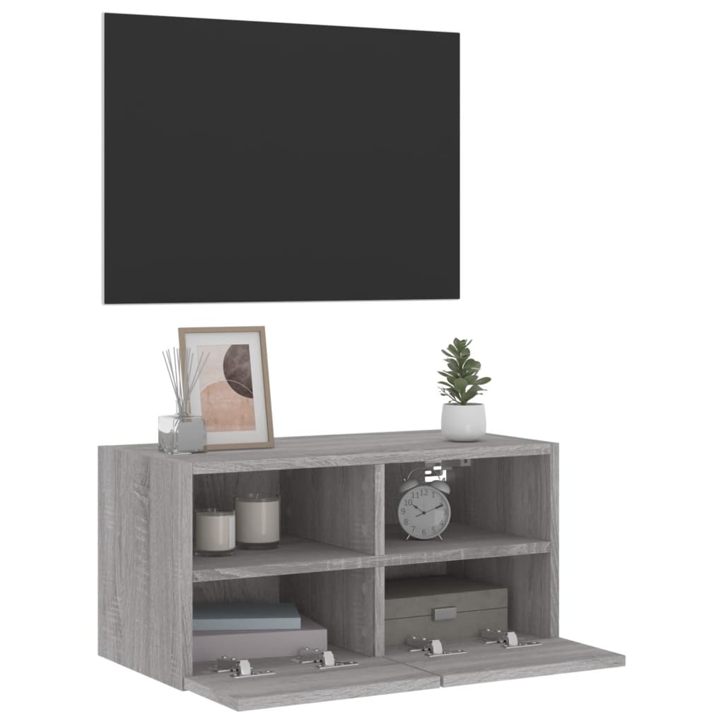 Tv-wandmeubel 60x30x30 cm bewerkt hout grijs sonoma eikenkleur is nu te koop bij PeponiXL, paradijselijk wonen!