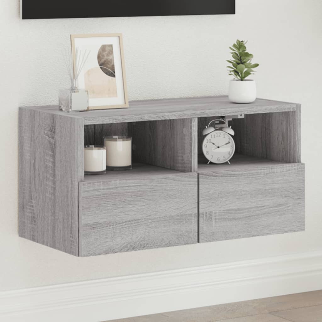 Tv-wandmeubel 60x30x30 cm bewerkt hout grijs sonoma eikenkleur is nu te koop bij PeponiXL, paradijselijk wonen!
