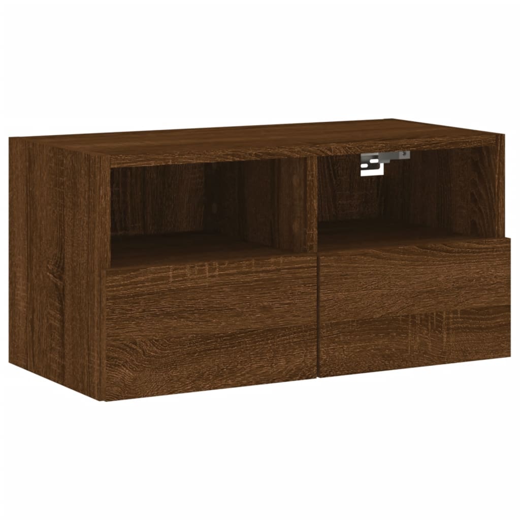 Tv-wandmeubel 60x30x30 cm bewerkt hout bruin eikenkleur is nu te koop bij PeponiXL, paradijselijk wonen!