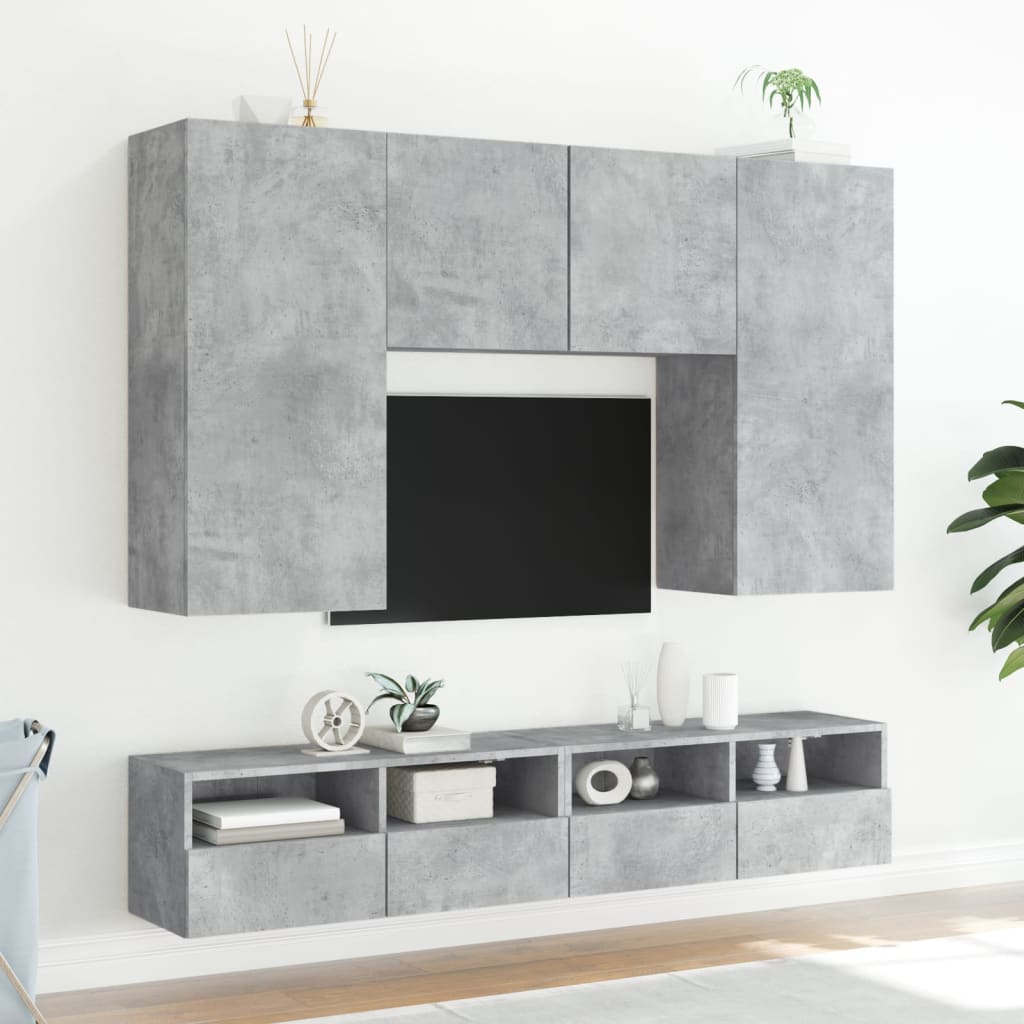 Tv-wandmeubel 80x30x30 cm bewerkt hout betongrijs is nu te koop bij PeponiXL, paradijselijk wonen!