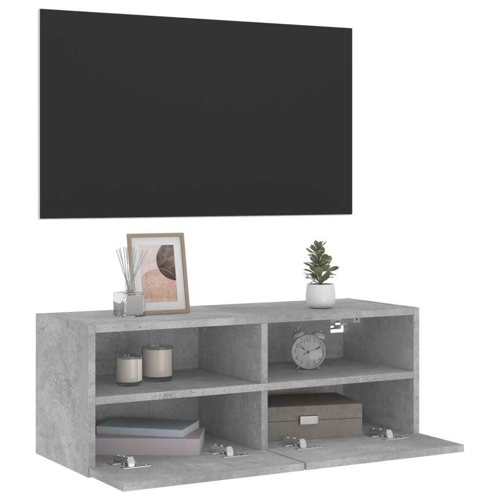 Tv-wandmeubel 80x30x30 cm bewerkt hout betongrijs is nu te koop bij PeponiXL, paradijselijk wonen!