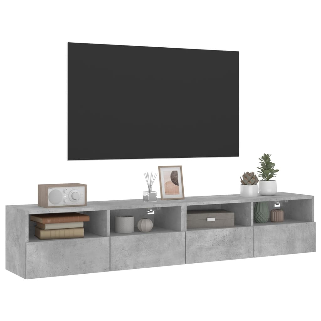 Tv-wandmeubels 2 st 80x30x30 cm bewerkt hout betongrijs is nu te koop bij PeponiXL, paradijselijk wonen!
