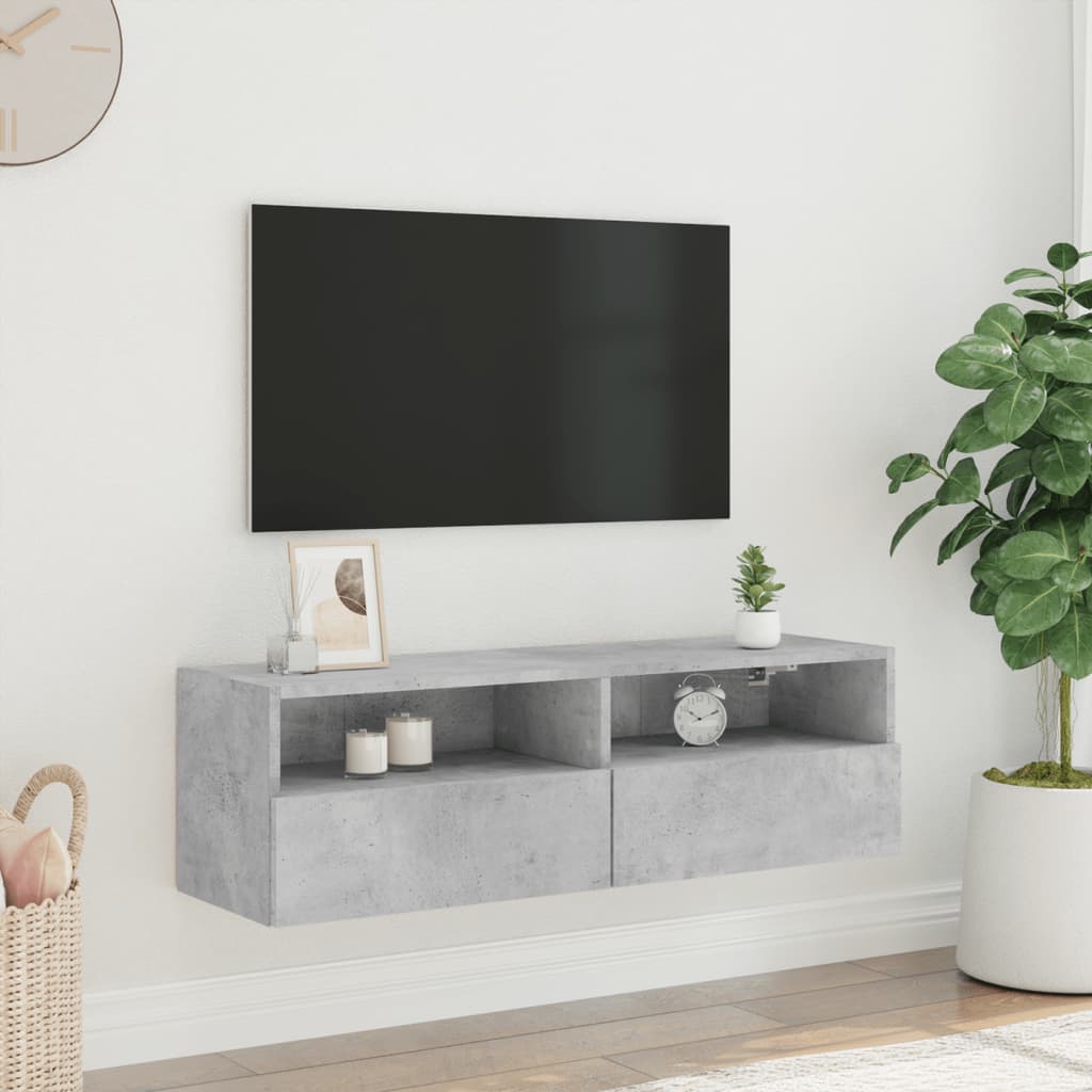 Tv-wandmeubel 100x30x30 cm bewerkt hout betongrijs is nu te koop bij PeponiXL, paradijselijk wonen!