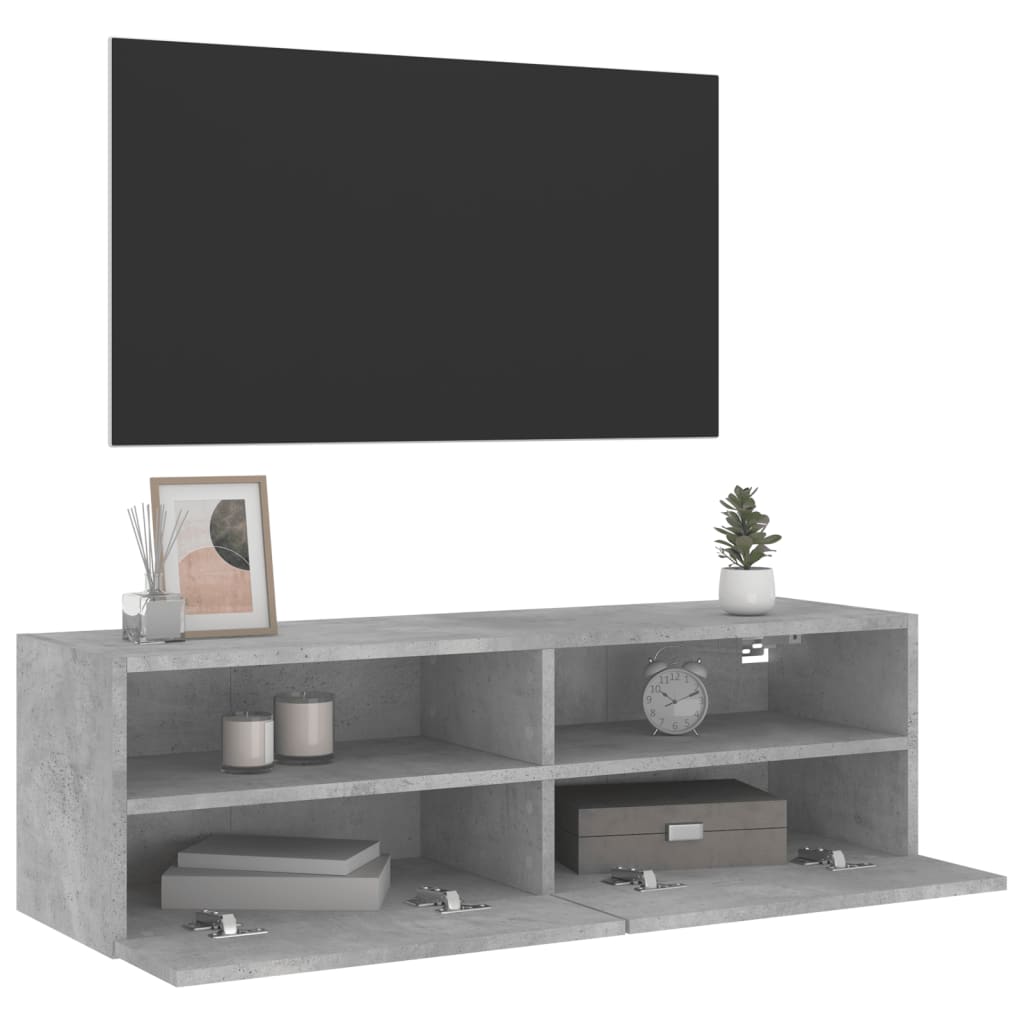 Tv-wandmeubel 100x30x30 cm bewerkt hout betongrijs is nu te koop bij PeponiXL, paradijselijk wonen!