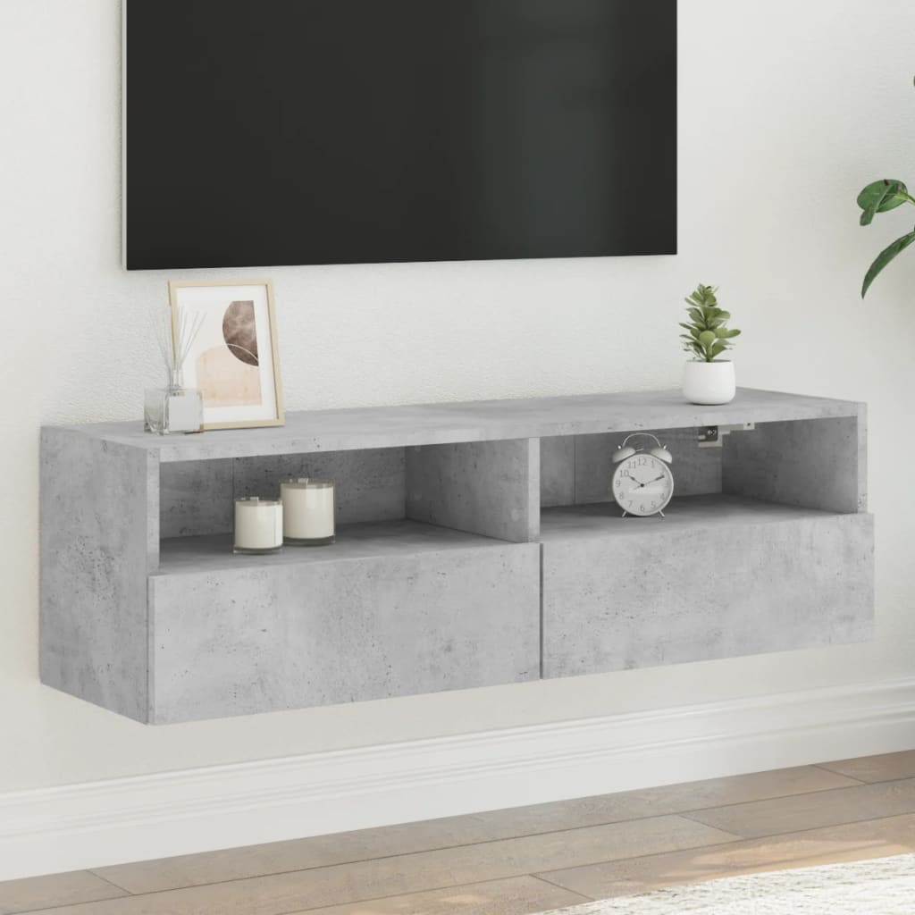 Tv-wandmeubel 100x30x30 cm bewerkt hout betongrijs is nu te koop bij PeponiXL, paradijselijk wonen!