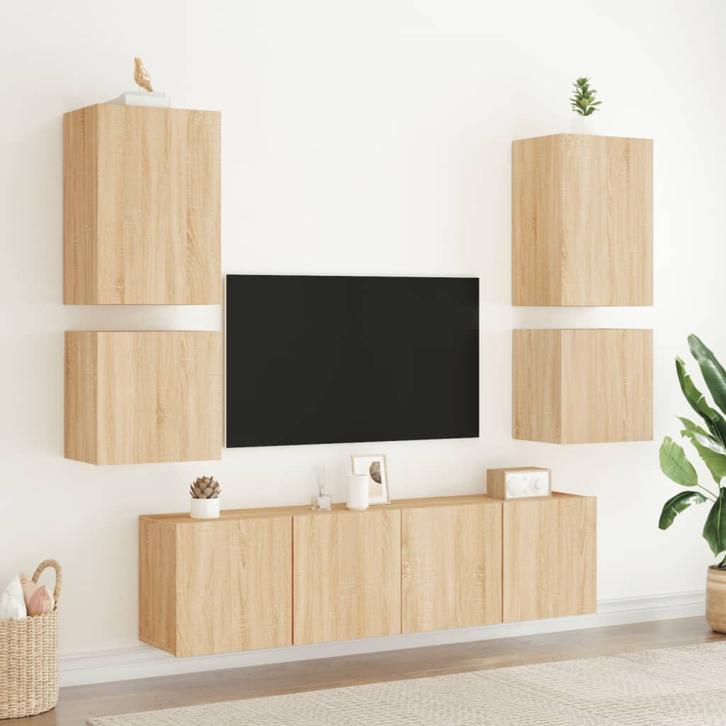 Tv-wandmeubel 40,5x30x40 cm bewerkt hout sonoma eikenkleurig is nu te koop bij PeponiXL, paradijselijk wonen!