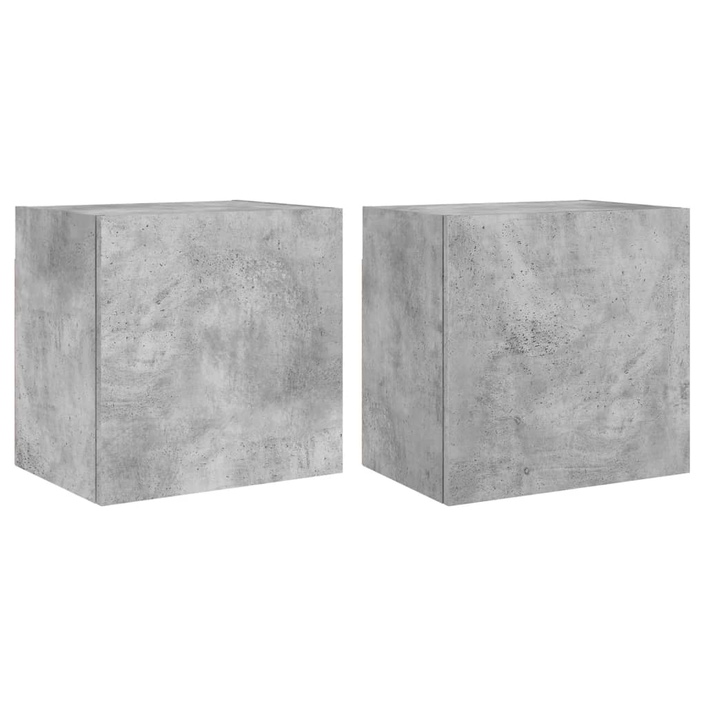 Tv-wandmeubels 2 st 40,5x30x40 cm bewerkt hout betongrijs is nu te koop bij PeponiXL, paradijselijk wonen!