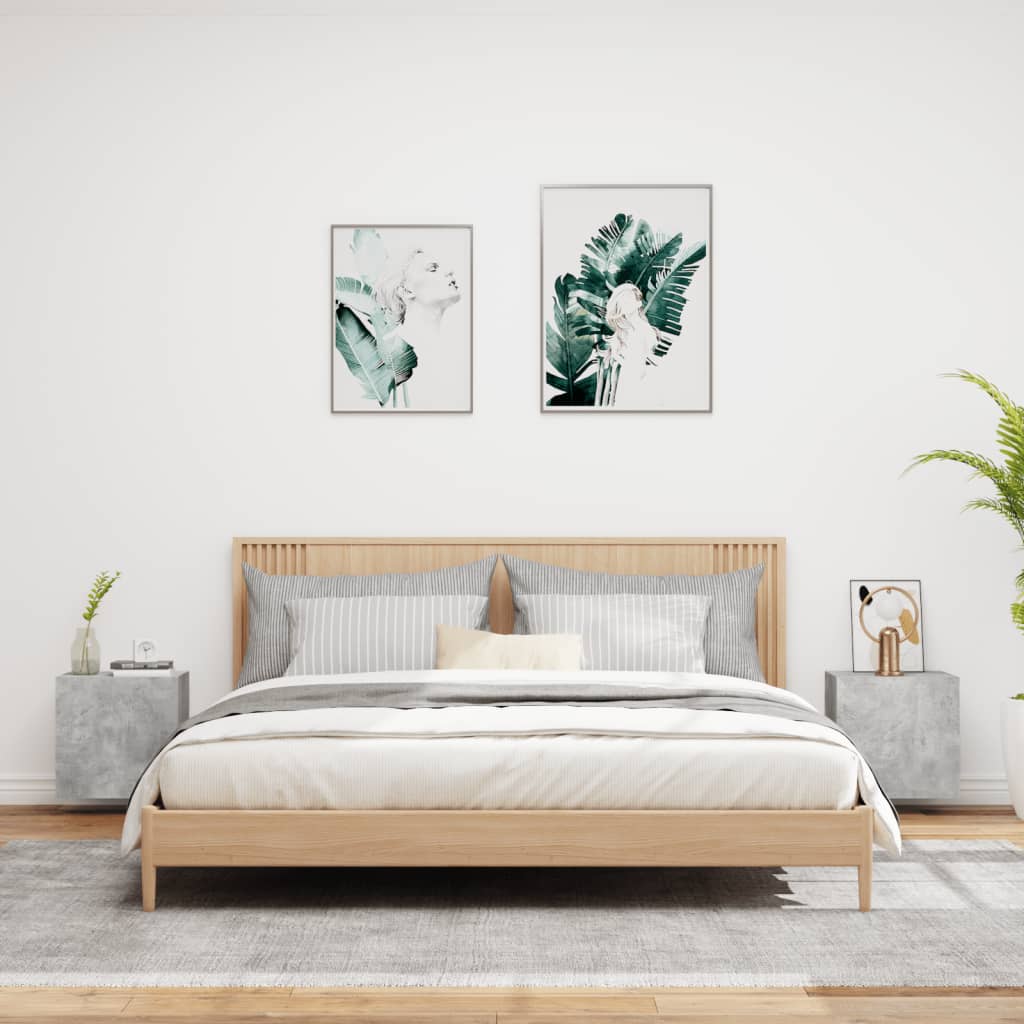 Tv-wandmeubels 2 st 40,5x30x40 cm bewerkt hout betongrijs is nu te koop bij PeponiXL, paradijselijk wonen!
