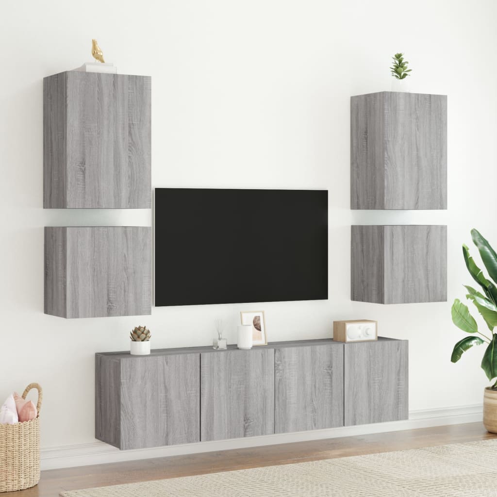 Tv-wandmeubels 2 st 40,5x30x40 cm hout grijs sonoma is nu te koop bij PeponiXL, paradijselijk wonen!