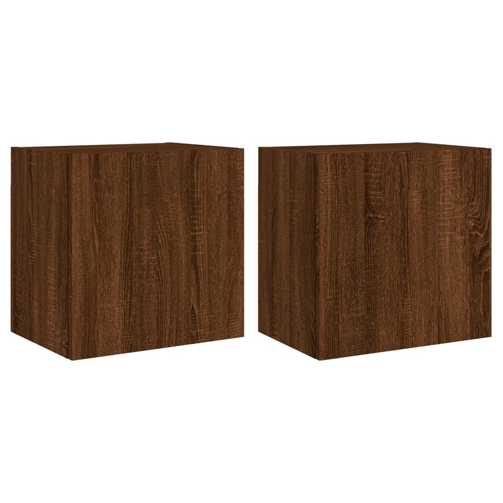 Tv-wandmeubels 2 st 40,5x30x40 cm bewerkt hout bruineikenkleur is nu te koop bij PeponiXL, paradijselijk wonen!