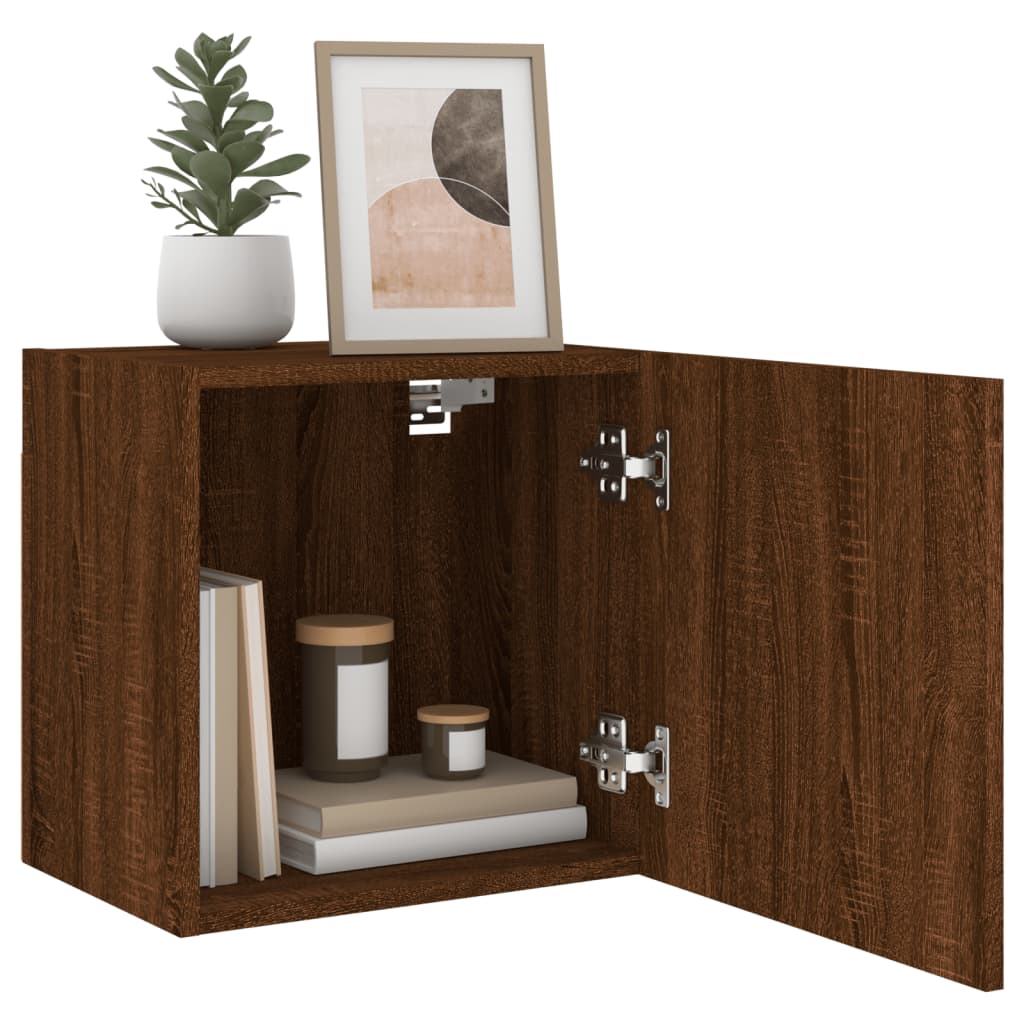 Tv-wandmeubels 2 st 40,5x30x40 cm bewerkt hout bruineikenkleur is nu te koop bij PeponiXL, paradijselijk wonen!