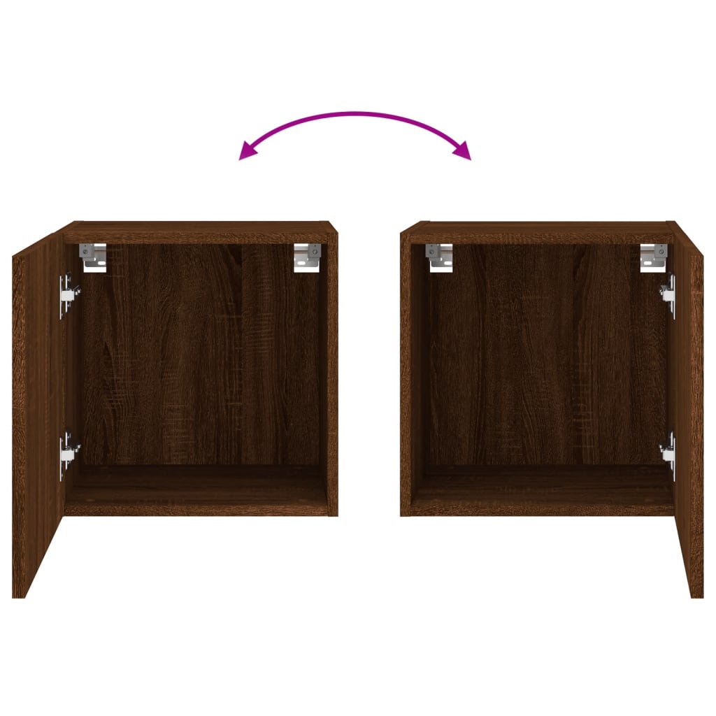 Tv-wandmeubels 2 st 40,5x30x40 cm bewerkt hout bruineikenkleur is nu te koop bij PeponiXL, paradijselijk wonen!