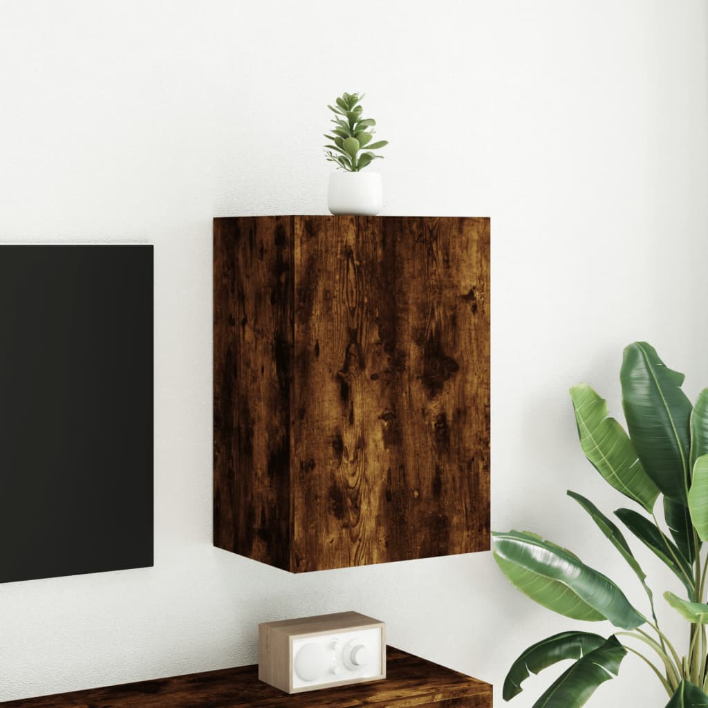 Tv-wandmeubel 40,5x30x60 cm bewerkt hout gerookt eikenkleurig is nu te koop bij PeponiXL, paradijselijk wonen!
