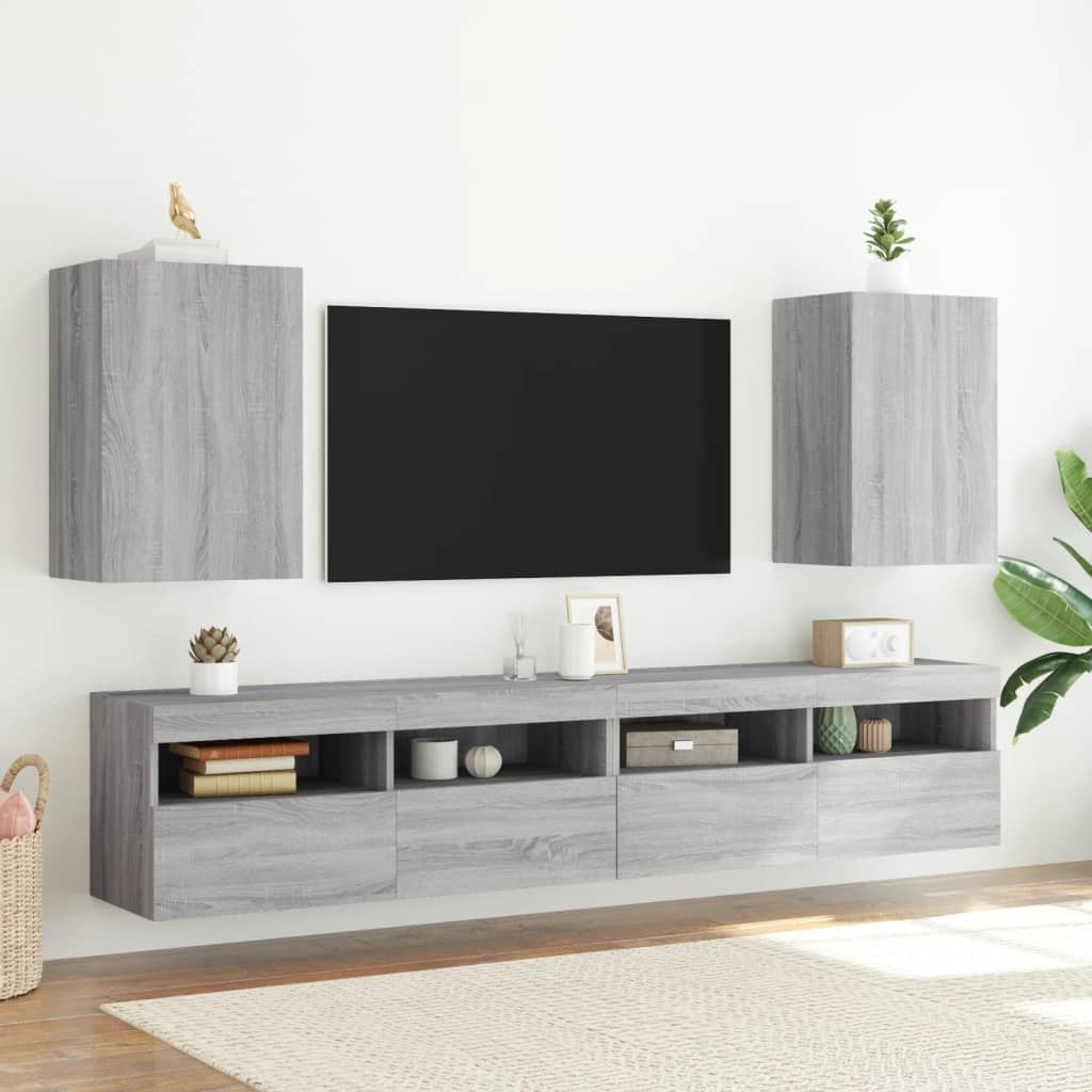Tv-wandmeubel 40,5x30x60 cm bewerkt hout grijs sonoma is nu te koop bij PeponiXL, paradijselijk wonen!