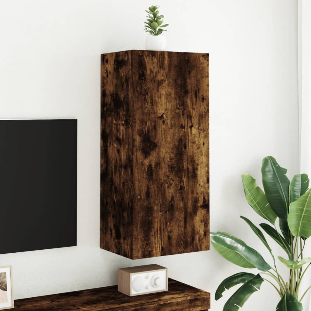Tv-wandmeubel 40,5x30x90 cm bewerkt hout gerookt eikenkleurig is nu te koop bij PeponiXL, paradijselijk wonen!