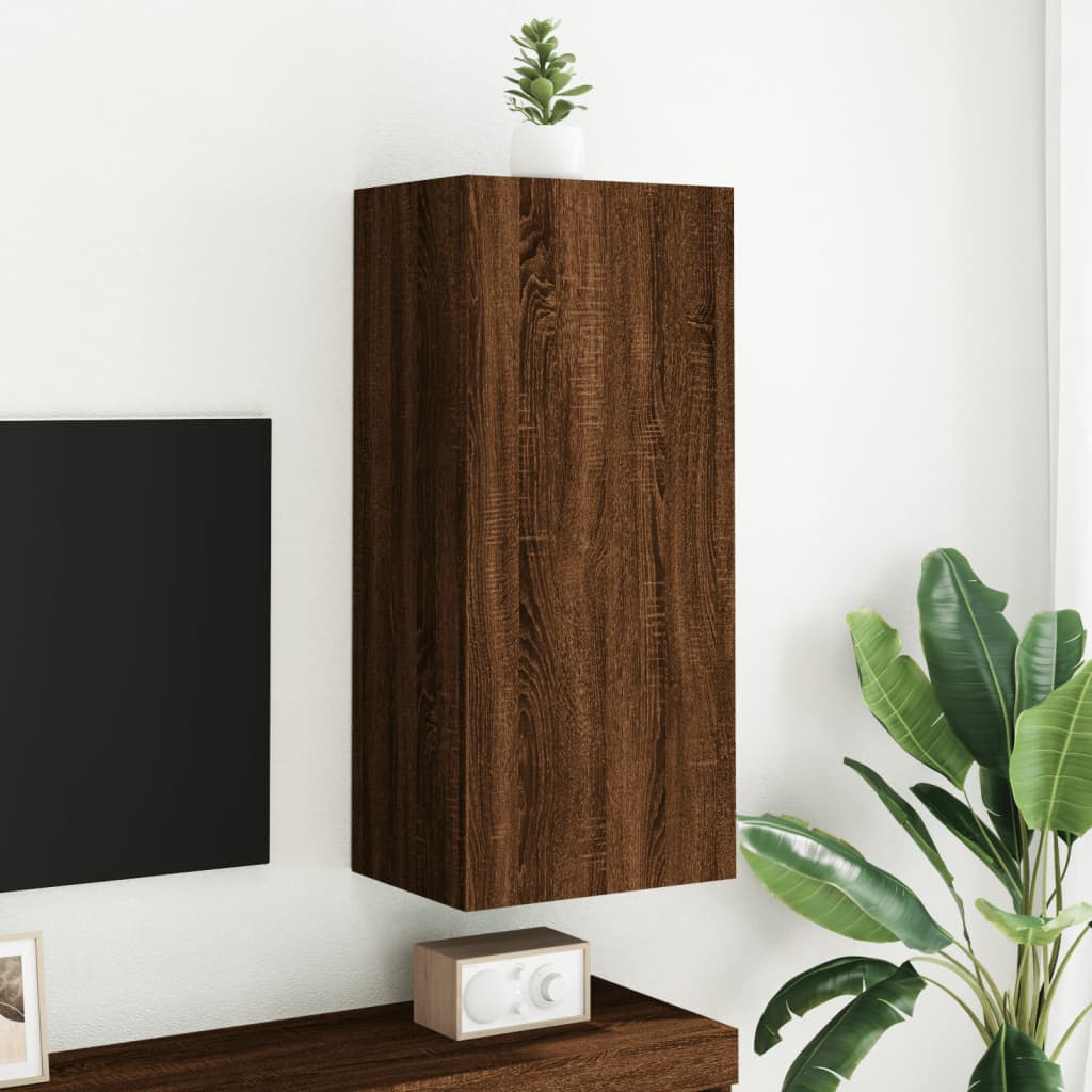 Tv-wandmeubel 40,5x30x90 cm bewerkt hout bruin eikenkleur is nu te koop bij PeponiXL, paradijselijk wonen!