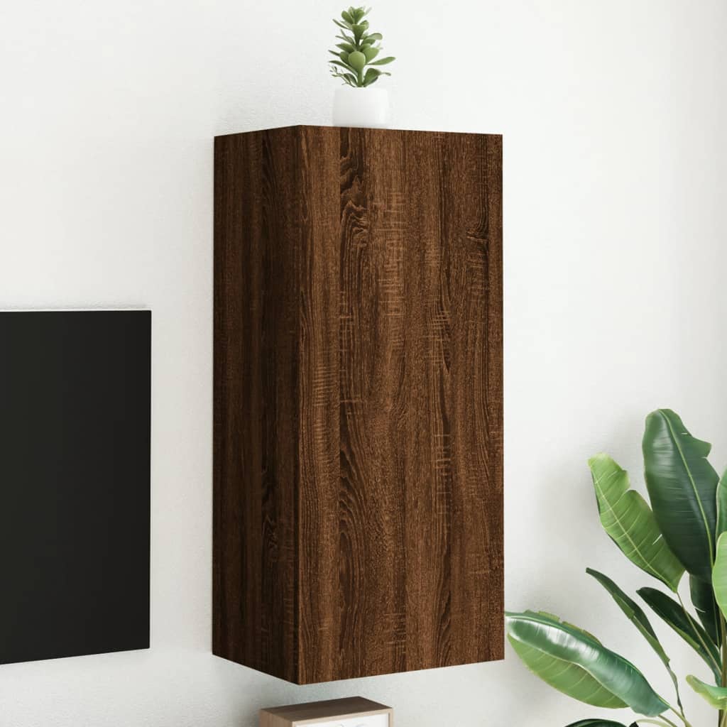 Tv-wandmeubel 40,5x30x90 cm bewerkt hout bruin eikenkleur is nu te koop bij PeponiXL, paradijselijk wonen!