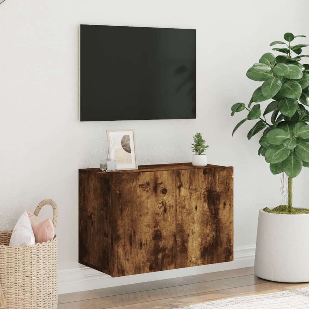 Tv-meubel wandgemonteerd 60x30x41 cm gerookt eikenkleurig is nu te koop bij PeponiXL, paradijselijk wonen!