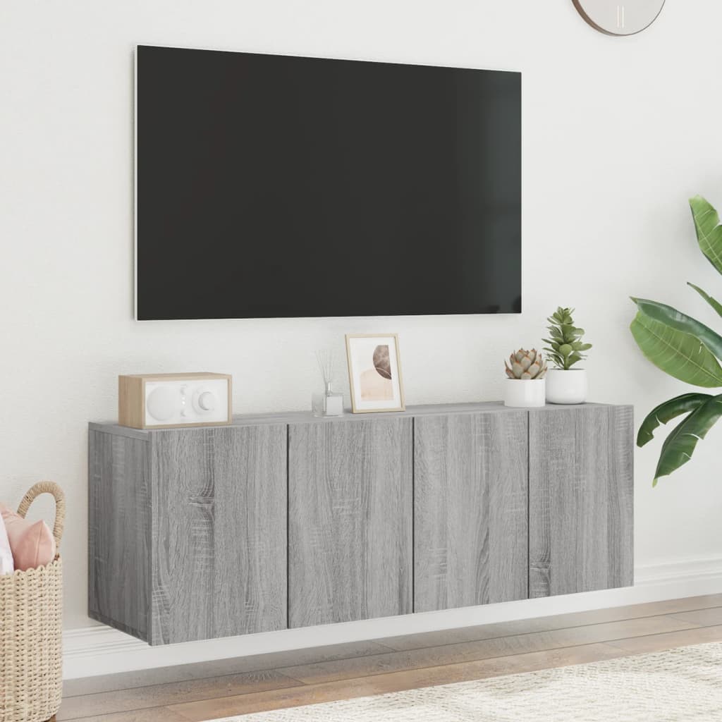 Tv-meubels 2 st wandgemonteerd 60x30x41 cm grijs sonoma eiken is nu te koop bij PeponiXL, paradijselijk wonen!