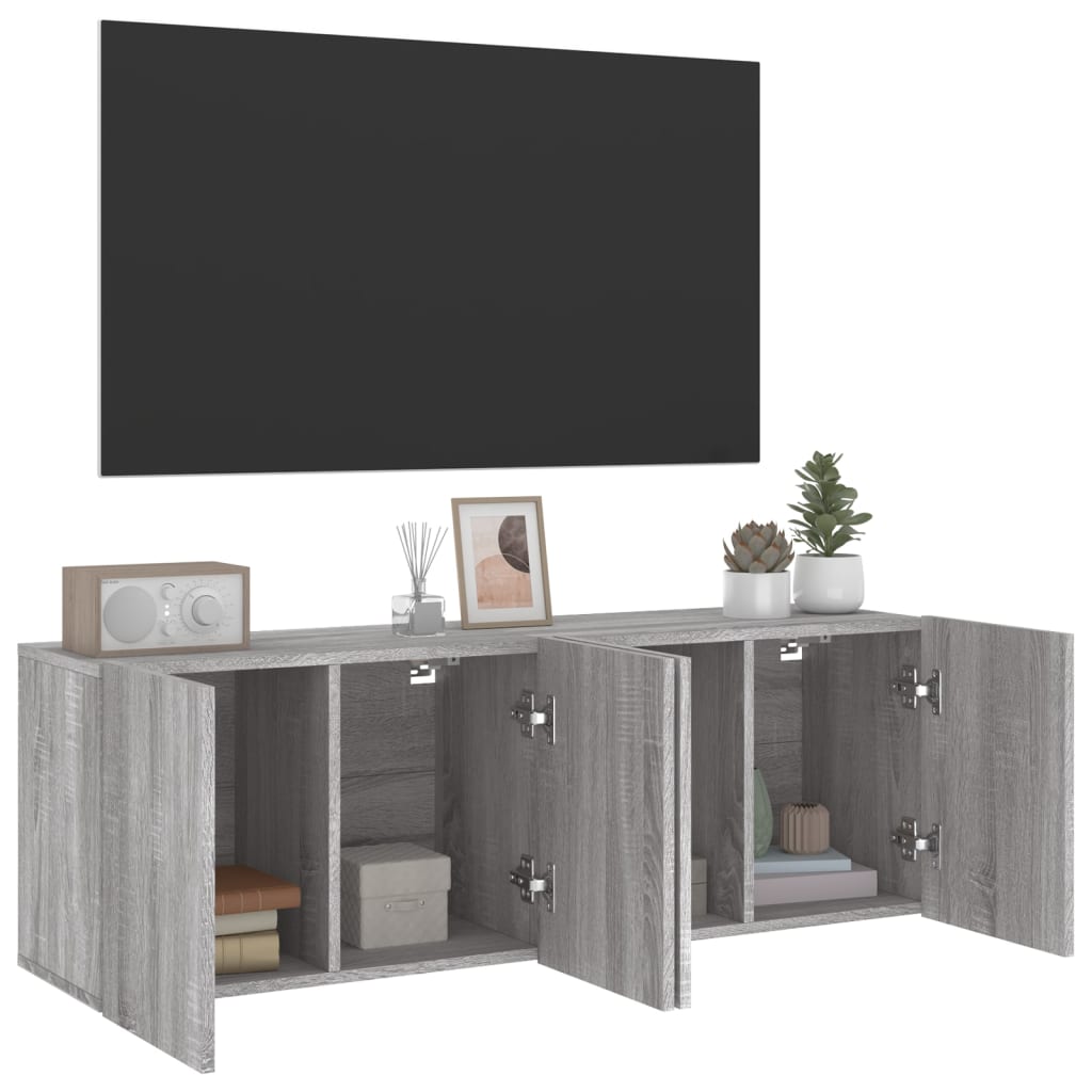 Tv-meubels 2 st wandgemonteerd 60x30x41 cm grijs sonoma eiken is nu te koop bij PeponiXL, paradijselijk wonen!