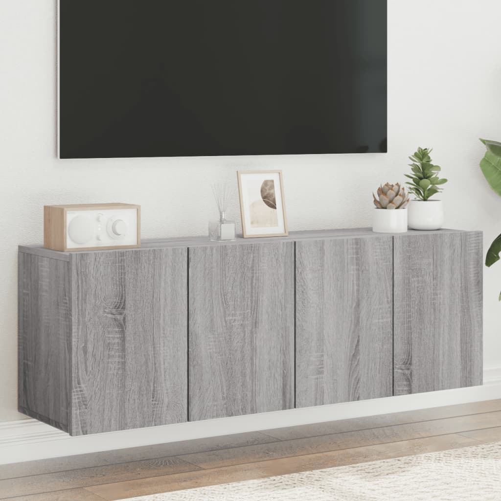 Tv-meubels 2 st wandgemonteerd 60x30x41 cm grijs sonoma eiken is nu te koop bij PeponiXL, paradijselijk wonen!