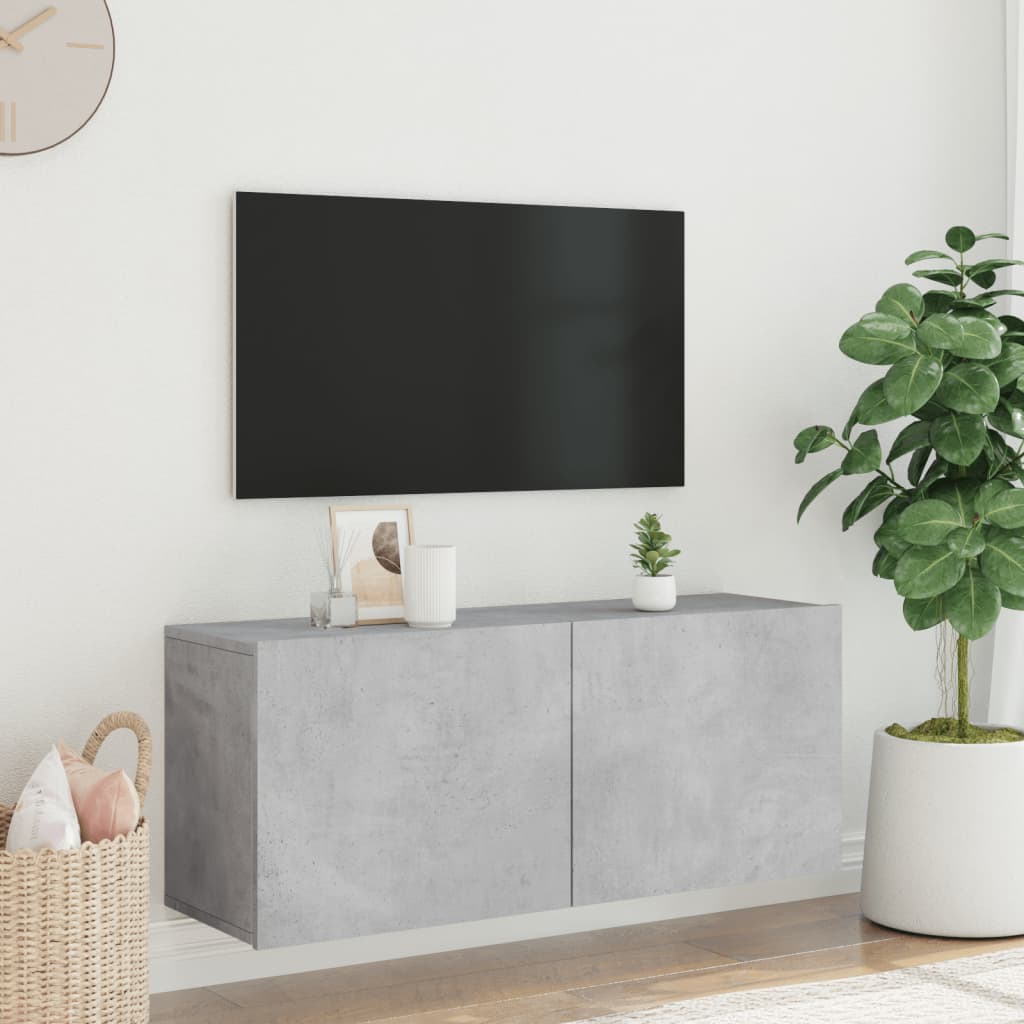 Tv-meubel wandgemonteerd 100x30x41 cm betongrijs is nu te koop bij PeponiXL, paradijselijk wonen!