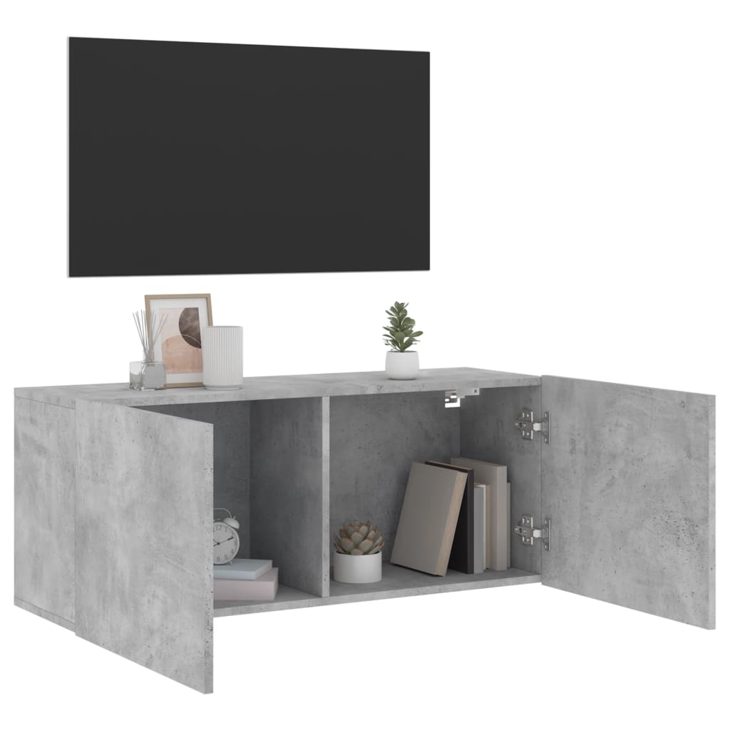 Tv-meubel wandgemonteerd 100x30x41 cm betongrijs is nu te koop bij PeponiXL, paradijselijk wonen!