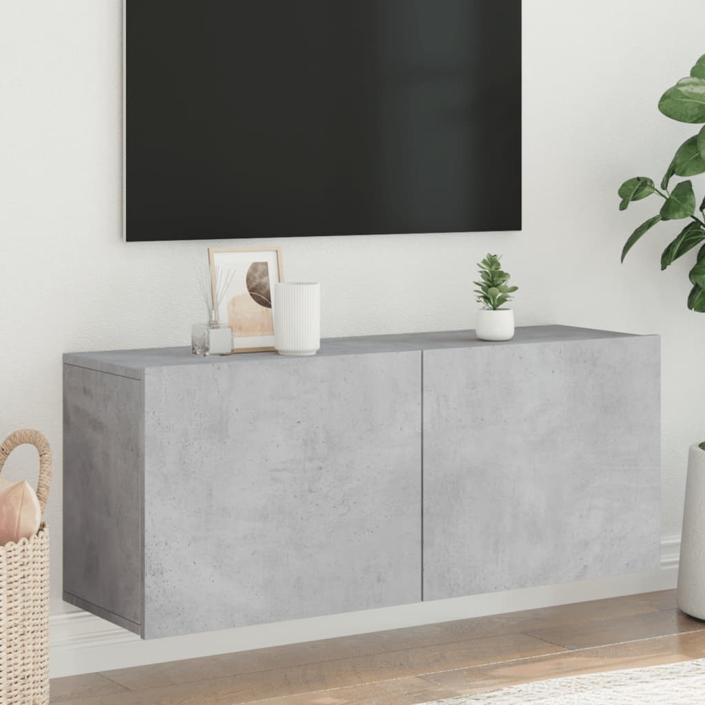 Tv-meubel wandgemonteerd 100x30x41 cm betongrijs is nu te koop bij PeponiXL, paradijselijk wonen!