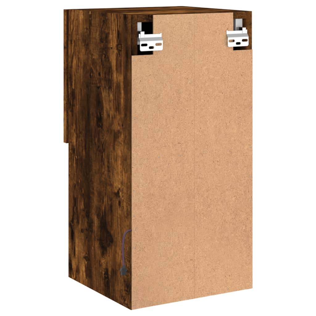 Tv-meubel LED-verlichting 30,5x30x60 cm gerookt eikenkleurig is nu te koop bij PeponiXL, paradijselijk wonen!