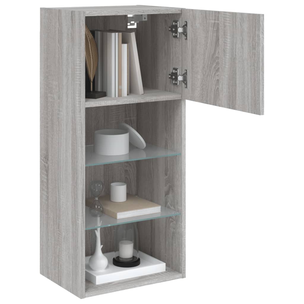 Tv-meubel met LED-verlichting 40,5x30x90 cm grijs sonoma eiken is nu te koop bij PeponiXL, paradijselijk wonen!