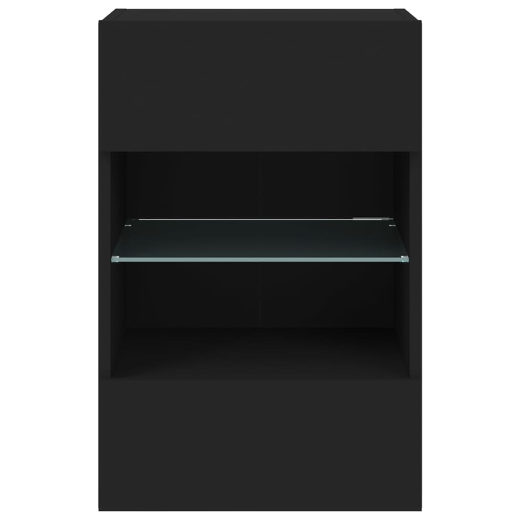 Tv-wandmeubel met LED-verlichting 40x30x60,5 cm zwart is nu te koop bij PeponiXL, paradijselijk wonen!