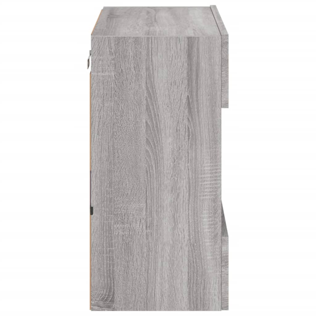 Tv-wandmeubel met LED-verlichting 58,5x30x60,5 cm grijs sonoma is nu te koop bij PeponiXL, paradijselijk wonen!