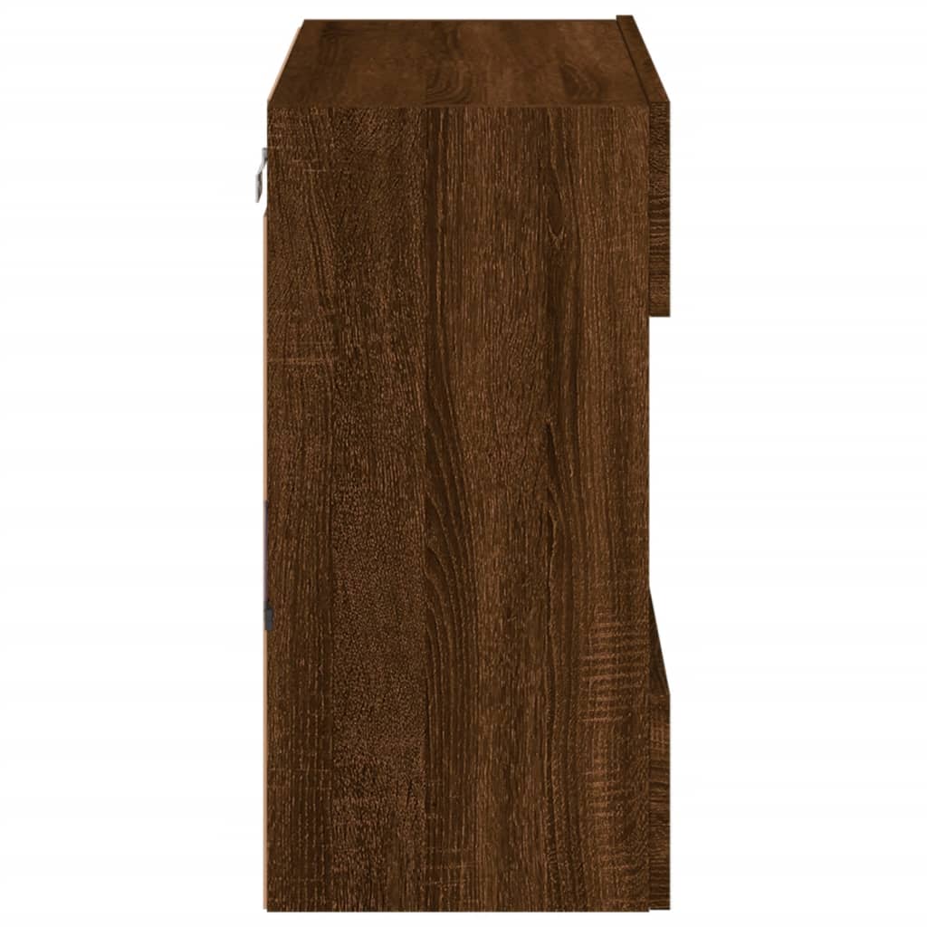 Tv-wandmeubel met LED 58,5x30x60,5 cm bruin eikenkleur is nu te koop bij PeponiXL, paradijselijk wonen!