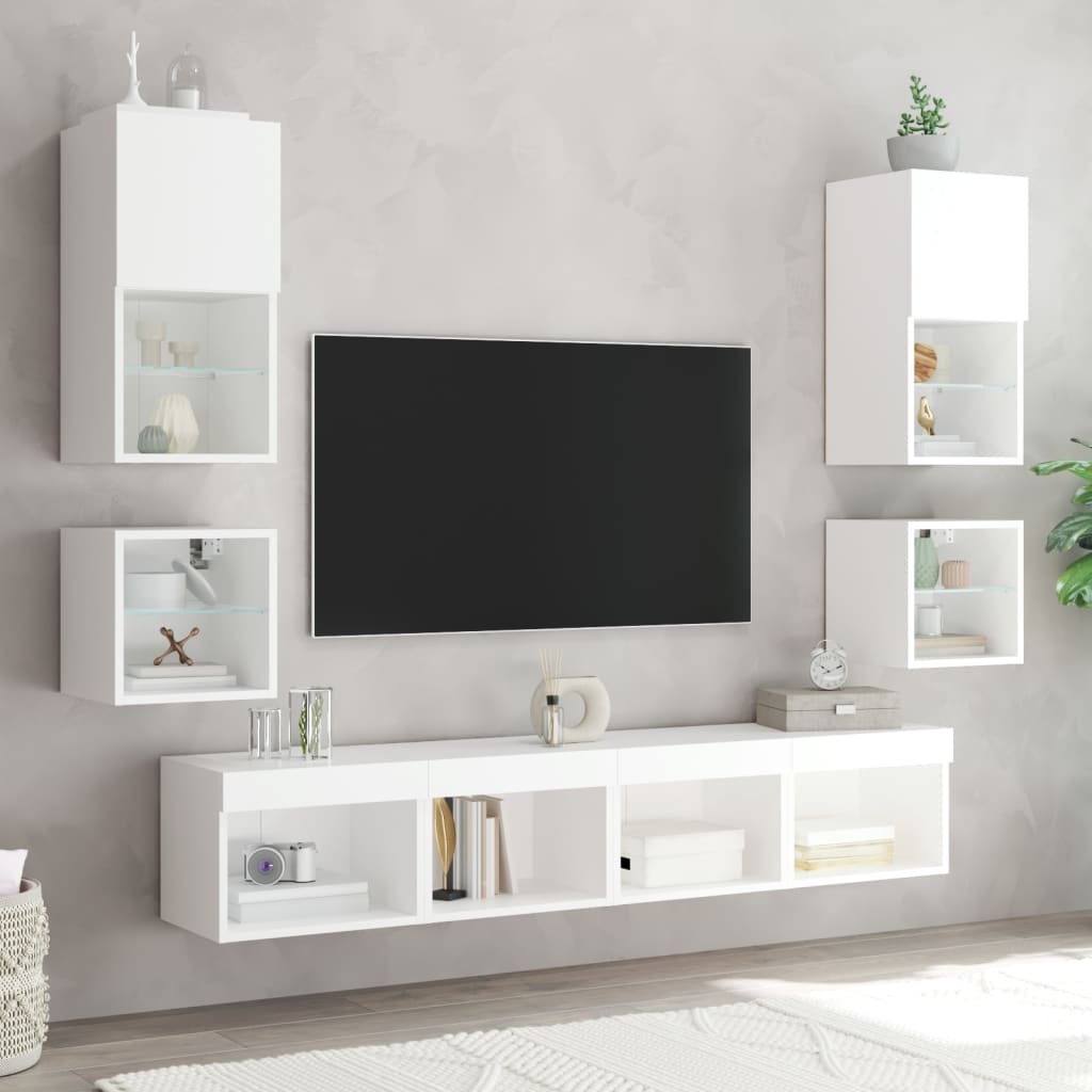 Nachtkastje met LED's wandgemonteerd wit is nu te koop bij PeponiXL, paradijselijk wonen!