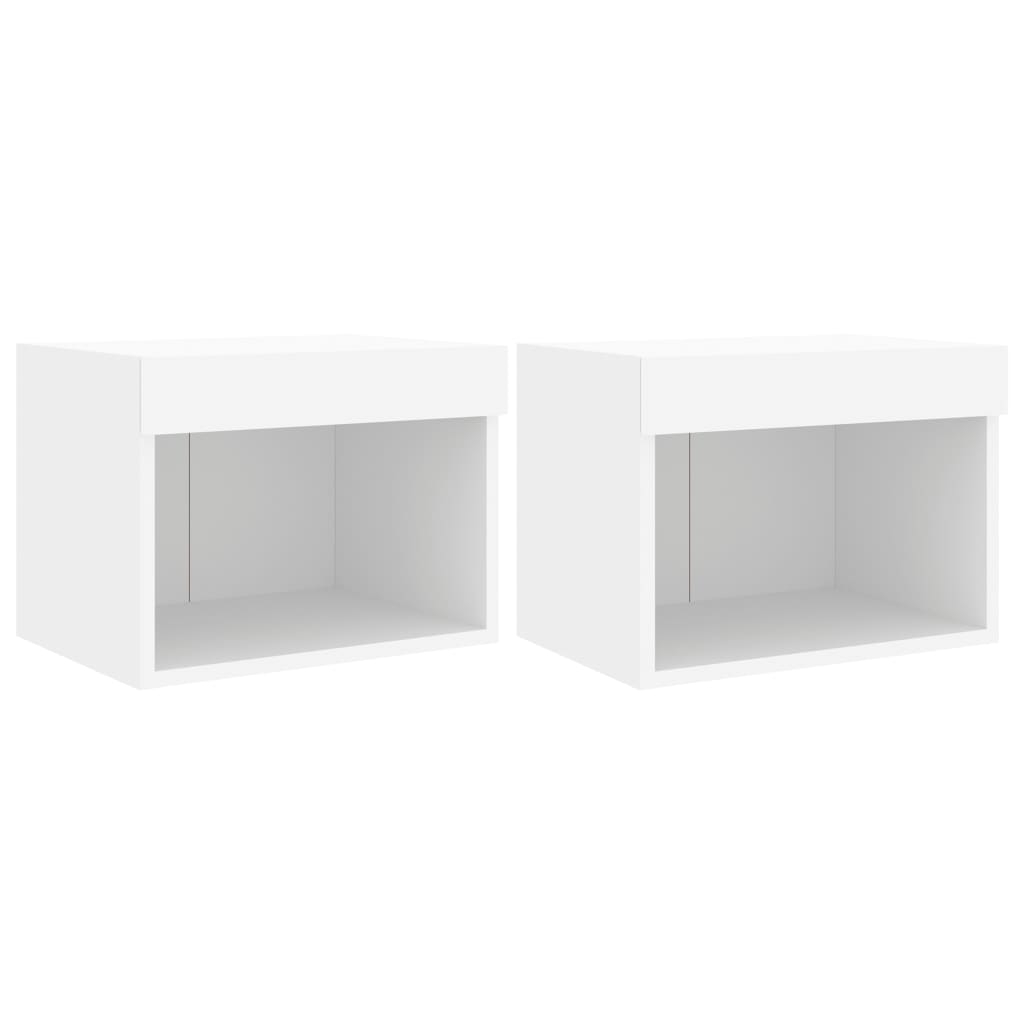 Nachtkastjes met LED's 2 st wandgemonteerd wit is nu te koop bij PeponiXL, paradijselijk wonen!